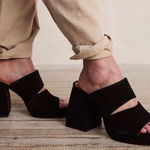 Free People Black Suede Love Is Everywhere Platform Sandals Photo 1
