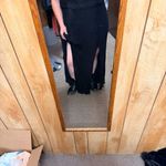 Kori America Black Boho Maxi Dress Crochet Trim Spaghetti Strap Festival Large Photo 2