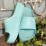 Trendy Beach Shoes Comfy Bali Platform Slides Foamy Aqua Womens 7 Sandals Blue Photo 6