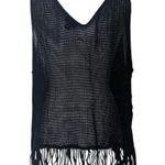 a.n.a . Black Crochet Fridge Tank Top size 1X Photo 1