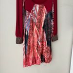 Save The Queen Dress Red Paisley Printed Long Sleeve Boho Mini Dress Size S Photo 2