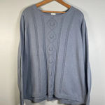 EQL by Kerrits Lucky Horseshoe Cable‎ Equestrian Sporty Preppy Sweater Size XL Gray Photo 1