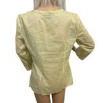 Ann Taylor Blouse Women’s Sz 6 Light Yellow Embroidered Top Semi Sheer V Neck Photo 5