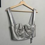 NEW Silvia Astore Bustier Metallic Alexa Bra Crop Top Silver Size‎ IT 40/ US 4 Photo 1