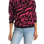 Elodie  Womens Multicolor Animal Print Crew Neck Pullover Sweater Photo 0