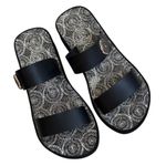 Brighton Tunis Wedge Sandals Black Silver Size 7 Photo 1