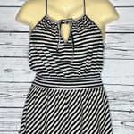 Elle NWT Size XS Black & White Stripe High Neckline Keyhole Fit & Flare Dress Photo 1