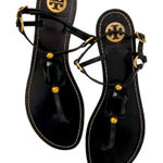 Tory Burch  Jeweled T-Strap Thong Sandal Black Size 7.5 Photo 0