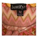 Justify 70s Retro Boho Orange Brown Chevron Slip Dress Bodycon Festival Style Size M Photo 2