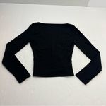 Reformation Virgil Knit Top Size XS Womens Black Speckled Long Sleeve V-neck NEW Photo 9