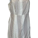 Sage EUC Cream Tan Stripe Tie Straps Dress Sz M Photo 0