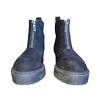 Nordstrom Rack🦎 Suede Black Boots Waffle Sole Front Zip🌵 Photo 2