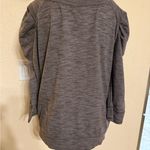Free People  Gathered Ruched Puff Sleeve Gray Top Large Long Sleeve Photo 1