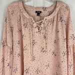 a.n.a . Peach Boho Tunic Top with Ties and Ruffles Women’s Size Medium Photo 2