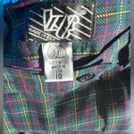 NWT Classic Preppy Tartan Plaid Pleated Wool High Rise Shorts Womens Sz 10 Blue Photo 2
