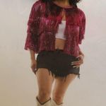 New Tinsel Fringe Jacket women L/XL Costume Cowgirl Festival Concert Halloween Size undefined Photo 0