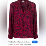 Zadig & Voltaire Tink Bico Flowers Logo Blouse Long Sleeve Floral Dark Goth XS Photo 6