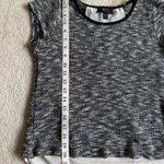 BCX  Black and White Asymmetrical Cap Sleeve T-Shirt in L Photo 3