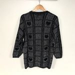 None VTG Metallic Heart Sweater Photo 2
