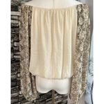 Blu Pepper Crop Top Women Large Boho Off Shoulder Snake Skin Balloon Sleeves Y2K Photo 3