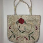 Beautiful Vintage beaded handbag purse red flower Photo 1