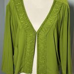 Julian Taylor Light Green Cropped Shrug, Ruffle Detail, 16W Photo 0