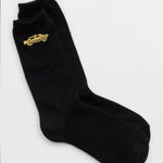 Aerie Black New York City NYC Snacks Pretzel Taxi Cab Graphic Crew Socks Photo 0