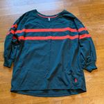 FP Movement by Free People Black Sweater with Red Stripes Size L Photo 0