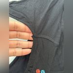 Free People Mini Dress Size Medium Black Floral Oxford Swing Long Sleeve Pockets Photo 6