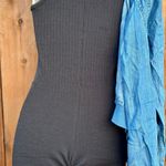 Solid Scoop Neck Romper Jumpsuit, Casual Sleeveless Bodycon Tank Romper Jumpsuit, Women's Clothing Black Size XXS Photo 3