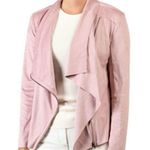 Mote Women’s Lightweight Faux Suede Drape Moto Jacket Size S Soft Zip Up Pink Photo 0