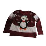 United States Sweaters Holiday Penguin Sweater Red White Knit Women’s M Photo 1