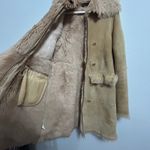BCBGMAXAZRIA  100% Leather Sueded Shearling Coat Size Medium Old Money Mob Wife Photo 10