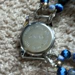 Geneva women’s blue/ silver beaded bracelet watch one size‎ Blue Photo 3