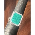 Vintage Uniquely Banded Malachite Stone in Sterling Silver Ring: Size 6 Green Photo 5