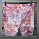 Pink and silver floral patterned biker shorts Size XL Photo 1