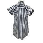 Loft  Navy Blue White Striped Mini Shirt Dress XS 100% Cotton‎ Summer Lightweight Photo 2
