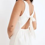 Madewell NWT Lightestspun Tie-Back White Cotton Gauze Cover-Up Jumpsuit Small Photo 5