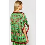 Tory Burch  Silk Scarf Caftan Top Green Splash Size Small Photo 1