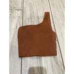 Aritzia Babaton  Sculpt Knit One-shoulder Cropped Tank XXS Mocha Brown Photo 1
