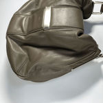 Banana Republic  Leather Top Handle Magnetic Closure Hobo Bag Gray taupe color Photo 7