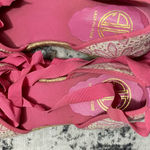 Lilly Pulitzer Women's Pink White Espadrille Wedges Size 8.8 Photo 4