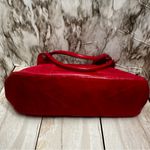 Plinio Visona  Vibrant Pink Leather Shoulder Bag Red Suede Panel Large Hobo Photo 14