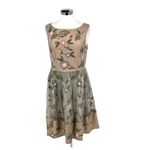 Sundance Peony Floral Embroidered Sleeveless Dress Beige Green Pink Size 8 Photo 14