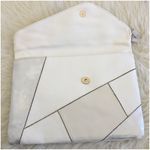Street Level Nasty Gal White Grey Right Angle Geometric Patchwork Clutch Photo 3