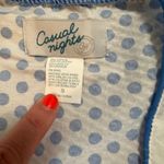 Casual Nights Women's Blue Polka Dot Zip Up Lounger Robe House Dress Vtg Photo 5