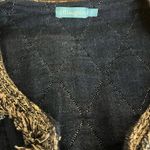 J. McLaughlin  Blue Quilted Jacket with Cream Fringe Accents Photo 2