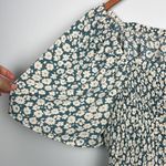 Hayden plus size 1X smocked floral blue & white blouse Photo 2