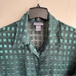 Notations  Green Checkered Button-Up Shirt Women’s Size XL Photo 7