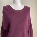 Athleta  | Burgundy Rest Day Asymmetrical Hem Knit Sweater Sz M Photo 4